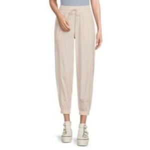 Spyder Women XL Ivory Ecru Velour Athleisure High Waist Jogger Sweatpants